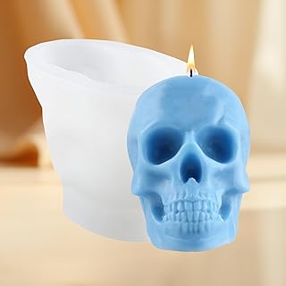 Halloween Skull Candle Molds Skulls Silicone Mold Ghost Molds Skull Resin Mold for Candle Making Resin Aromatherapy Gypsum Wax Soap Clay Craft