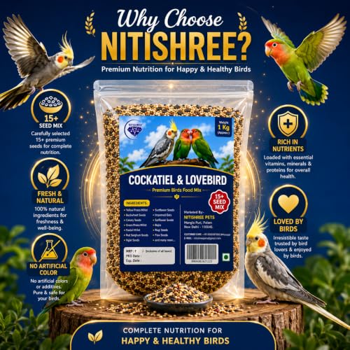 Image of Nitishree Premium Mix Seeds for Lovebird & Cocktail Bird Food, 4 kg | For Cockatiel & Lovebird