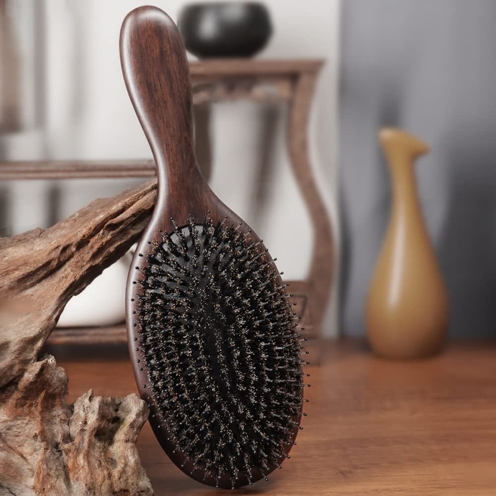 Cepillo de pelo, cepillo de cerdas de jabalí y nailon for cabello húmedo/seco, alisado, masaje, desenredado, cepillos de pelo de cerdas de jabalí for mujeres, hombres, niños, cepillo diario for mejora
