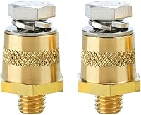 Vista 12 de Ampper Terminales de poste de carga de batería de poste lateral de latón macho de 3/8"-16 roscas, poste lateral estándar adaptador de poste