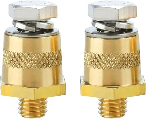 Ampper Postes de carga de terminal de batería de poste lateral de latón macho de 38"-16 roscas, poste lateral estándar adaptador de poste de batería