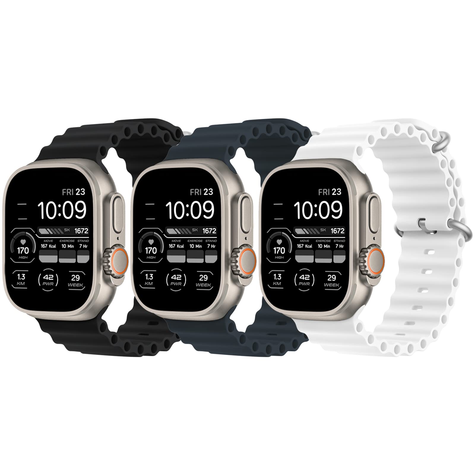 YBVAE Ocean Band Compatible with Apple Watch Band 49mm 38mm 40mm 41mm 42mm 44mm 45mm for Women Men, Soft Waterproof Straps for iWatch Series Ultra 8 7 6 5 4 3 2 1 SE