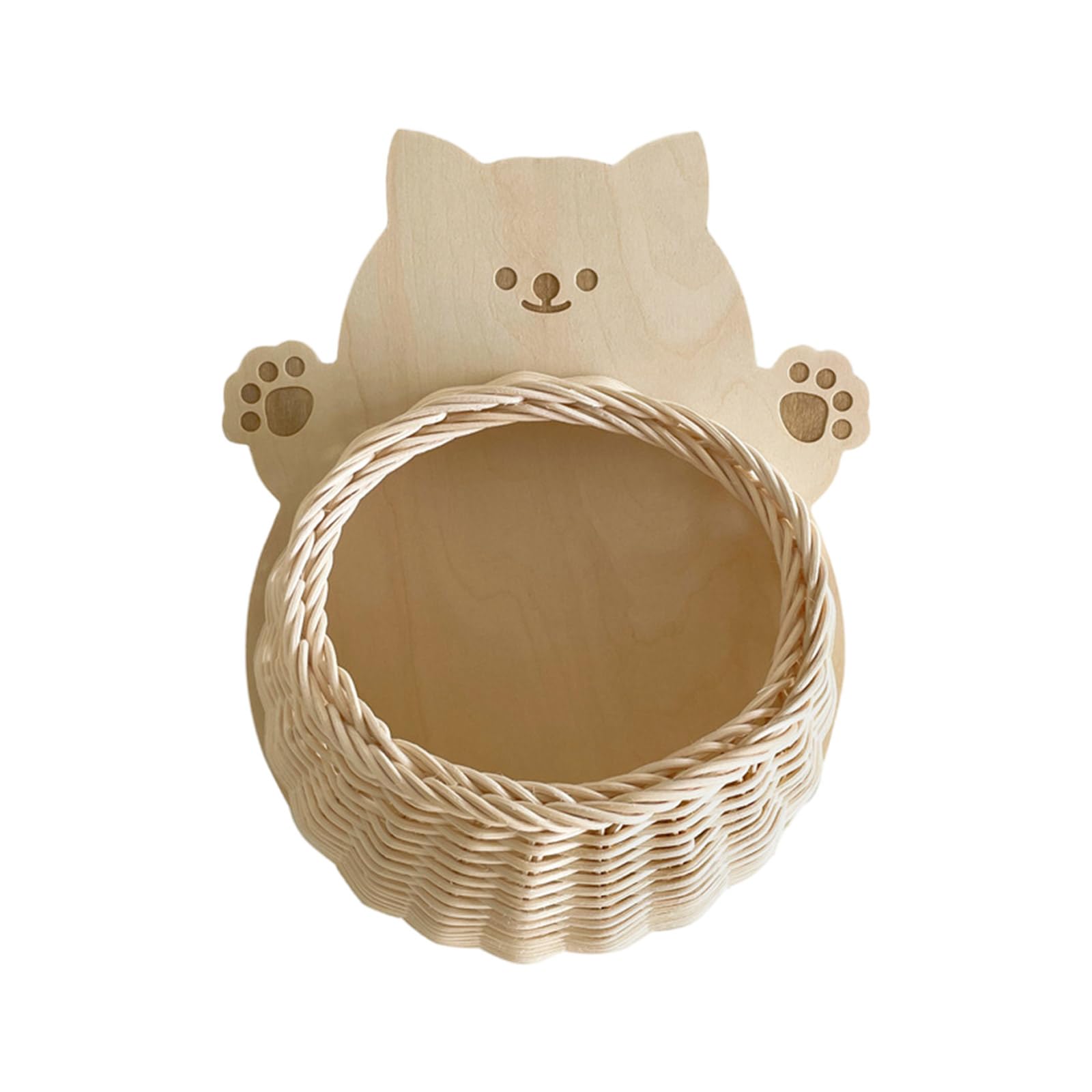 Buxuaaaa Rattan Woven Animal Shape Wall Shelf Storage Basket for Displaying Photos and Indoor Small Items Holder Decorative Wall Shelves