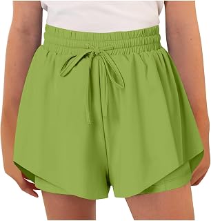 Falda Pantalon Niña,Pantalones Corto Verano para Niñas Adolescente Casual Holgado Pantalón Rectos de Cintura Elástica con Bolsillos Color Sólido Cómodo Correr Yoga Jogging Pants 6-15 Años