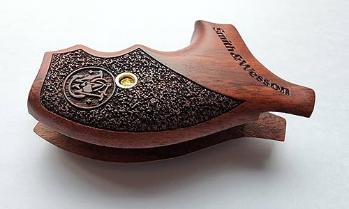 Miniatura 4 de BMPL** Nuevo! Agarres láser de lujo de madera dura compatibles con marco S&W J trasero redondo con logotipo, Bodyguard M60 Revolver hecho a mano con