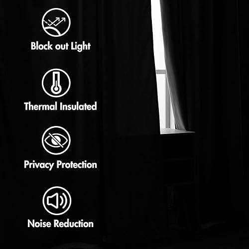 Miniatura 5 de MIULEE Cortinas de terciopelo de 63 pulgadas de largo, 2 paneles de cortinas opacas de lujo para dormitorio, sala de estar, cortinas de ventana