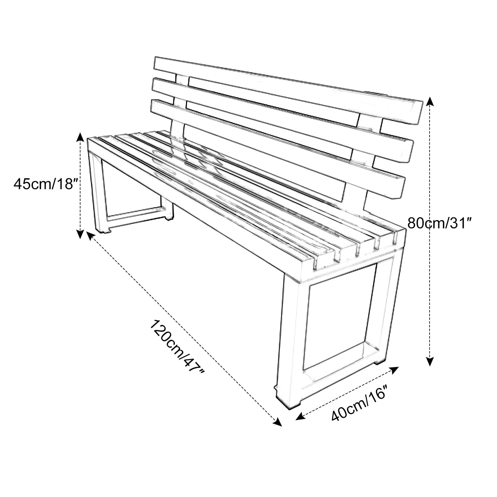 2-osobowa ławka ogrodowa z oparciem, na zewnątrz, patio, fotel typu loveseat, pojemność 500 kg, idealna na werandę, do parku, na podwórko, balkon, niebieska, 120 cm