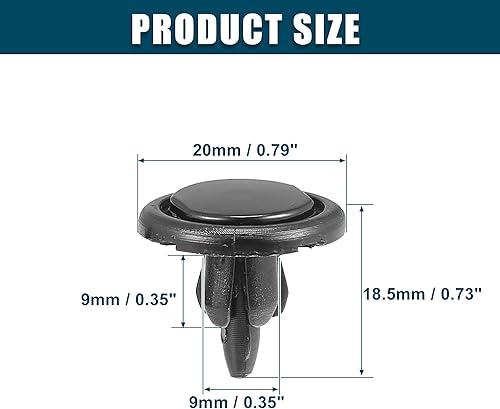 Miniatura 3 de ACROPIX Clips de repuesto para guardabarros para Toyota Avalon, paquete de 50, color negro