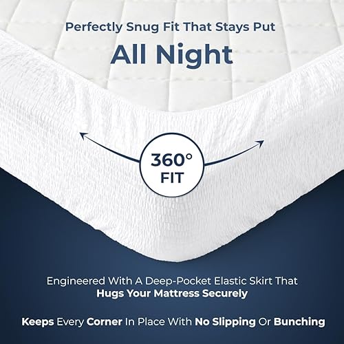 Miniatura 6 de PAULATO BY GA.I.CO - Protector de colchón impermeable California King, funda de colchón ajustable con bolsillo profundo, poliéster transpirable sin