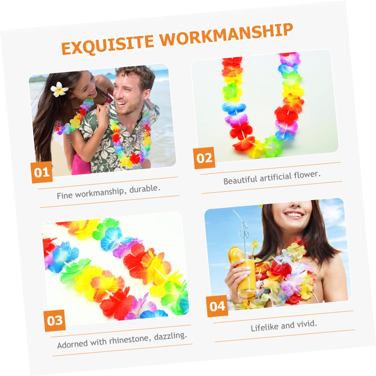 Cabilock 50stücke Hawaii Tropische Girlande Für Luau Party Strandparty Dekoration Bunte Blumenkranz Leis Für Hawaii-partygeschenke Und Tropische Veranstaltung