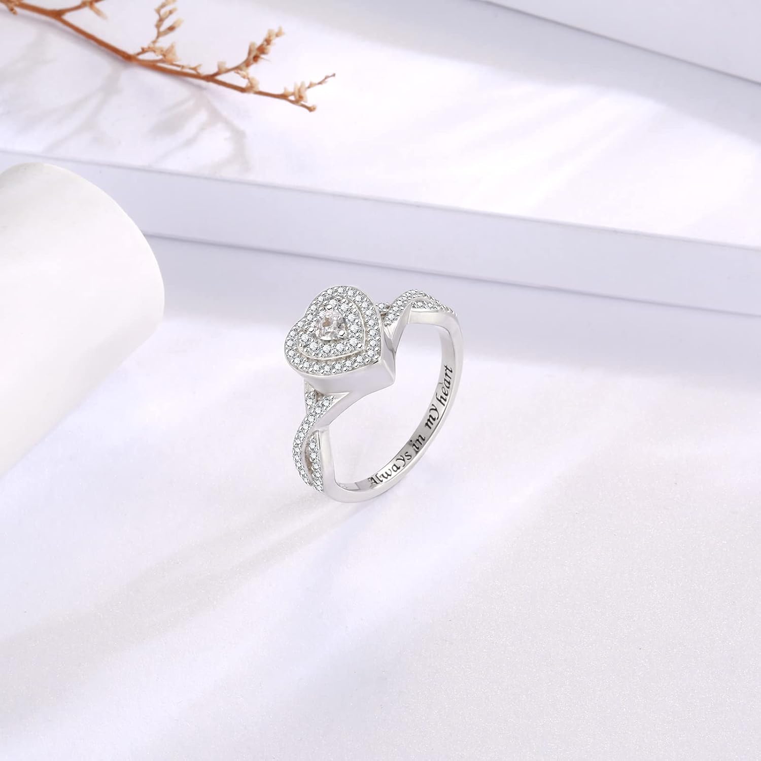 Sariel Teardrop Cremation Ring for Ashes - 925 Sterling Silver Urn Keepake Rings Memorial Jewelry for Women