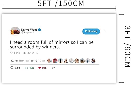 Miniatura 2 de Bandera con texto en inglés "I Need A Room Full of Mirrors So I Can Be Surrounded by Winners" de 3 x 5 pies, divertida bandera de hombre duradera