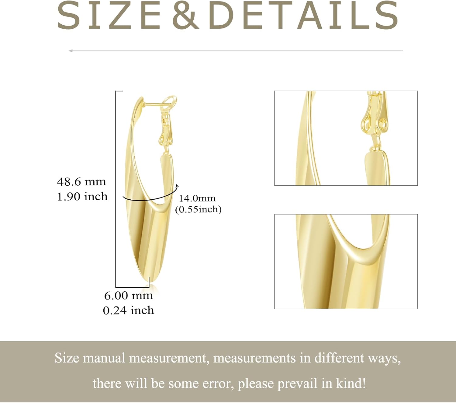 14K Gold Dangle Earrings Statement Chunky Gold Drop Earrings Trendy Hypoallergenic Jewelry Valentines Day Gifts for Women - Image 5