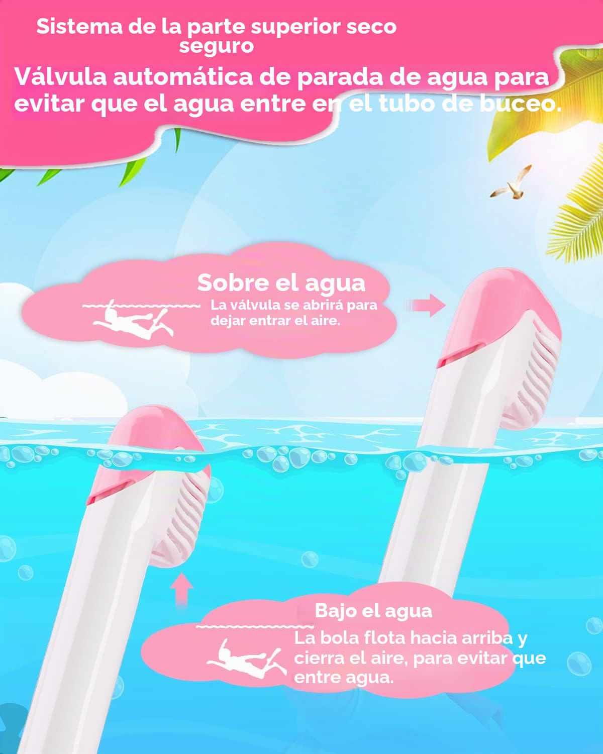 Máscara de buceo para niños, máscara completa para niños, visión de 180 grados, máscara de buceo con diseño panorámico de cara completa, gafas de buceo para niños