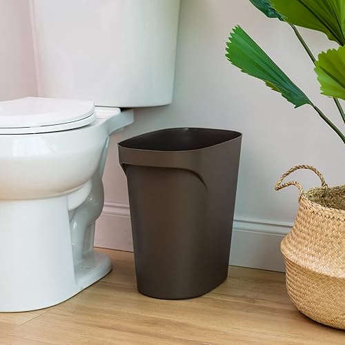 Miniatura 8 de IRIS USA - Botes de basura de plástico de 6 galones  24 cuartos de galón para el hogar, oficina, dormitorio, baño, marrón, paquete de 3