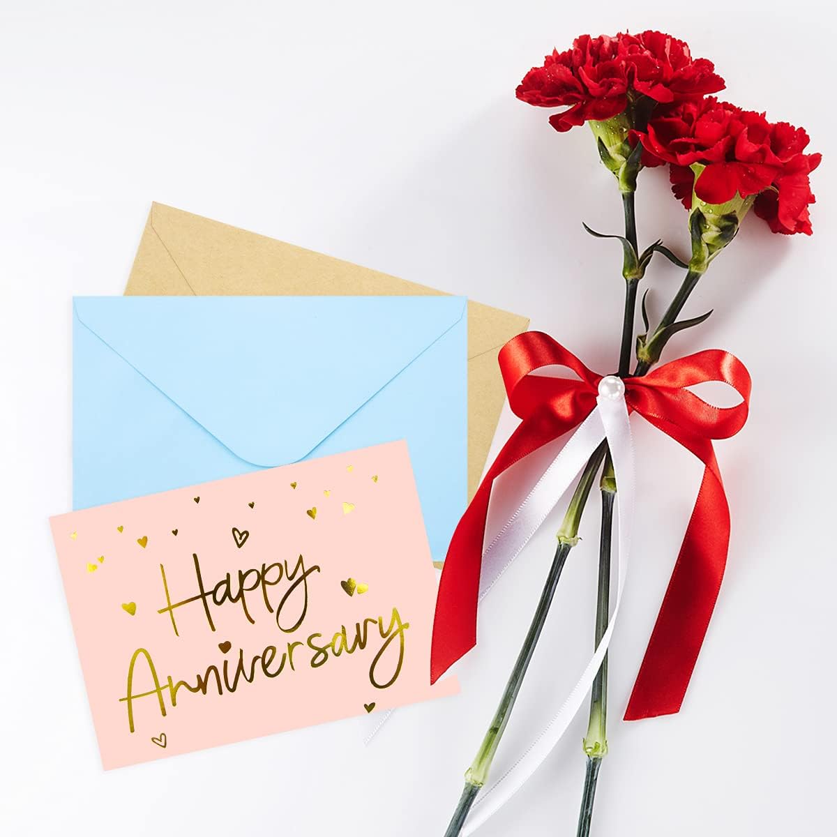 Fancy Land 12 Anniversary Cards with Envelopes Gold Foil Anniversary Greeting Cards for Business Office Wedding 6 Designs - Image 6