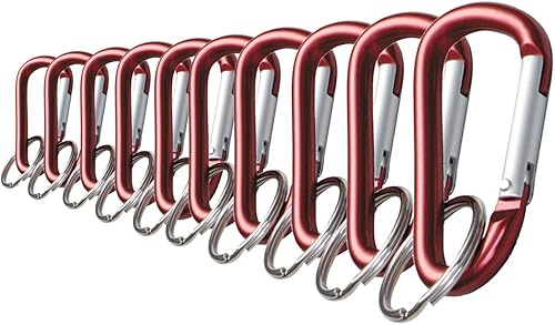 Lucky Line - Mosquetón pequeño de aluminio de 2-38 pulgadas, llavero de eslabones en forma de C, llavero niquelado, peso ligero y duradero, color