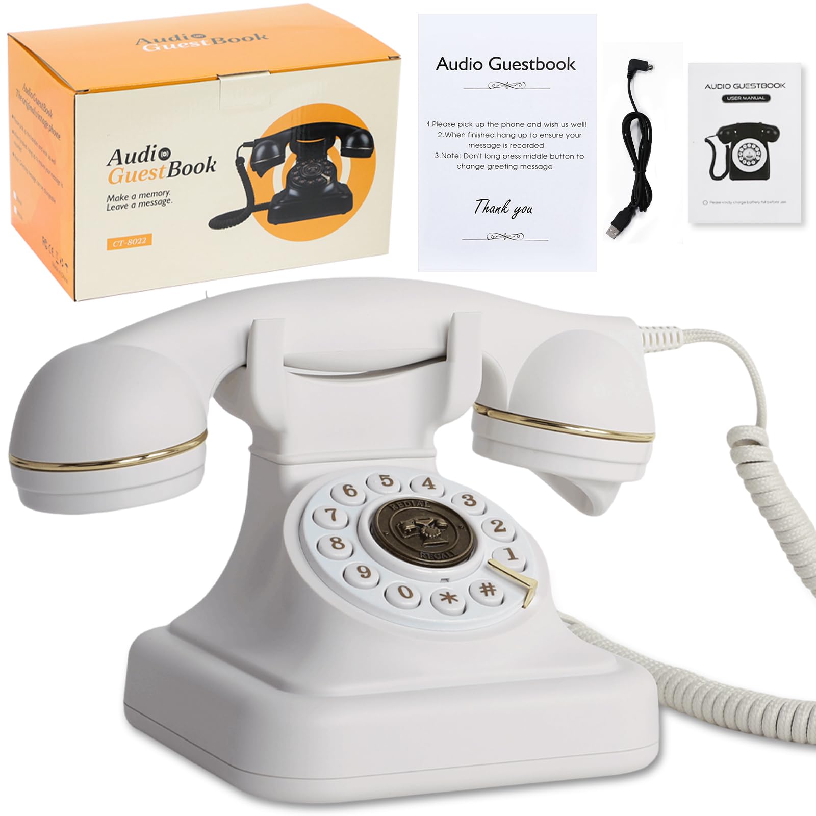 Libro degli ospiti audio per matrimoni, registratore di messaggi vocali vintage, con scatola regalo di alta qualità per eventi speciali, addio al nubilato, feste di compleanno, baby shower