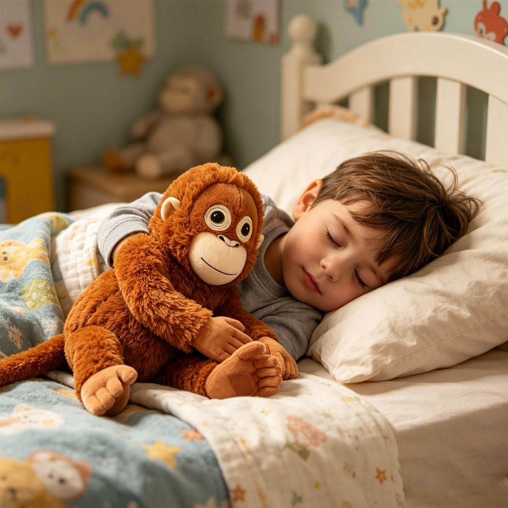 Punch Monkey Peluche, Peluche de orangután Grande de 66 cm, Manos MagnéTicas Mono de Peluche, Lavable y Seguro para niños,Peluche de Apoyo Emocional para Niños y Adultos