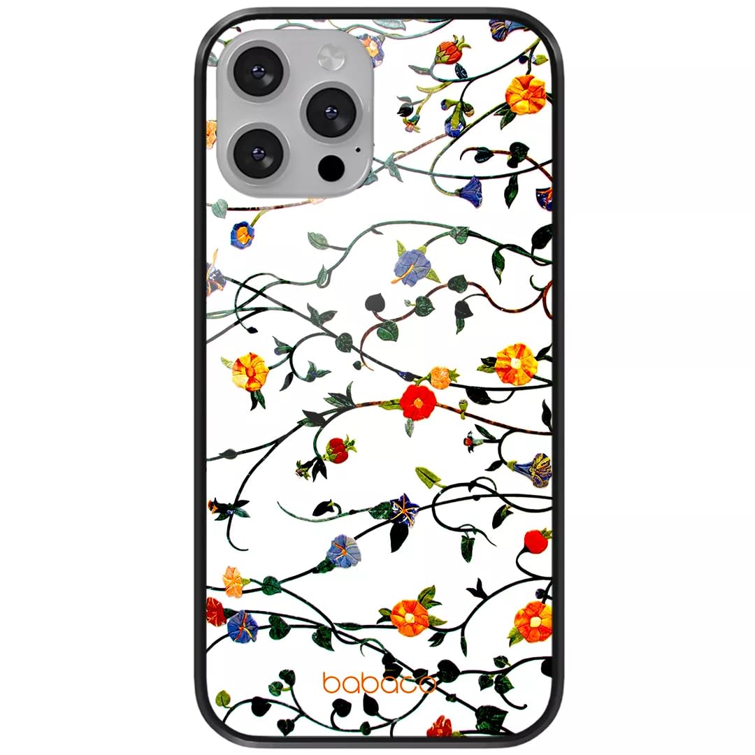 Babaco ERT GROUP mobile phone case for Apple Iphone 13 original and officially Licensed pattern Flowers 008 made of hardened glass, optimally adapted to the mobile phone, protective cover