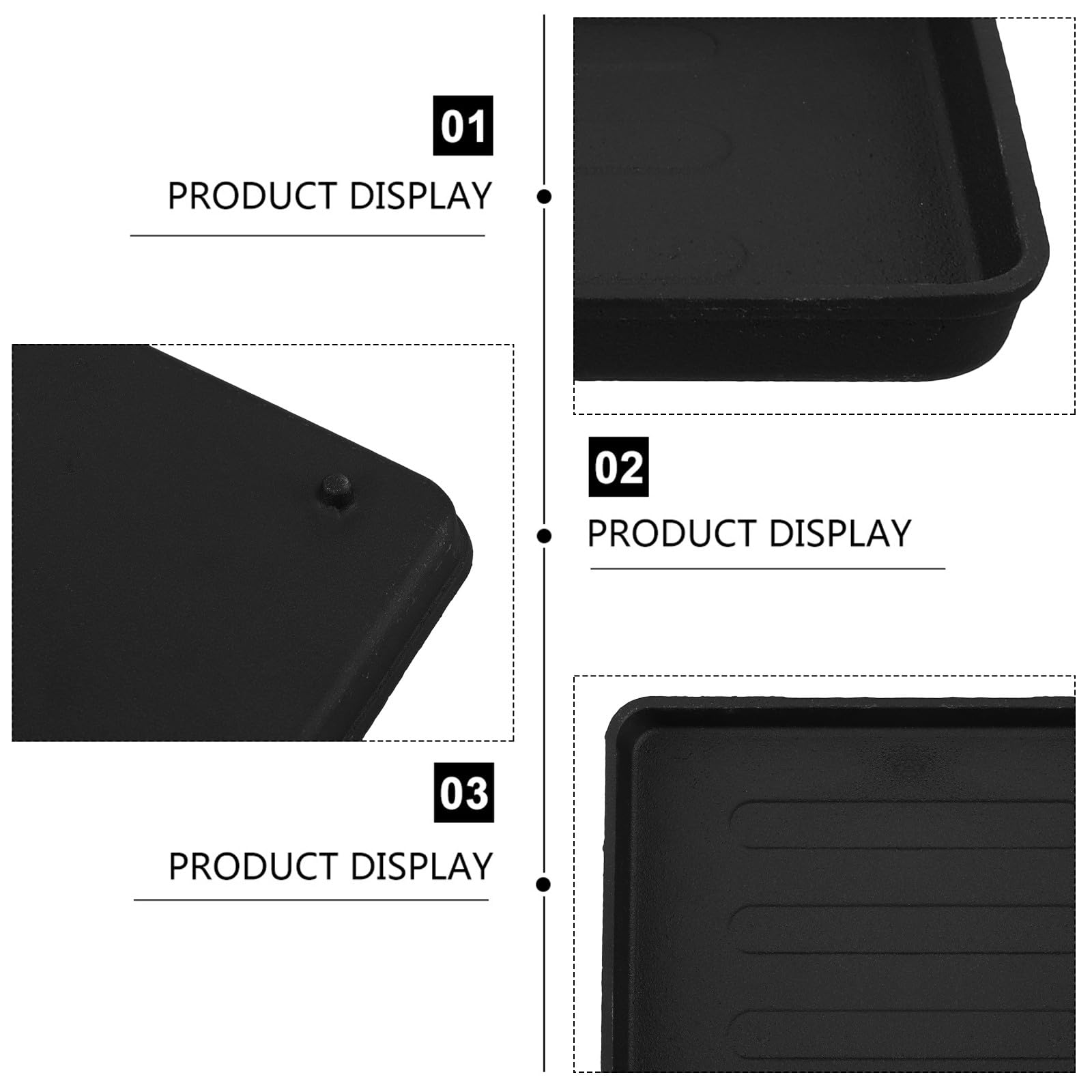 Plaque de Cuisson en Fonte 40x30cm pour Barbecue, Poêle à Griller Anti-adhésive Four et Grillades