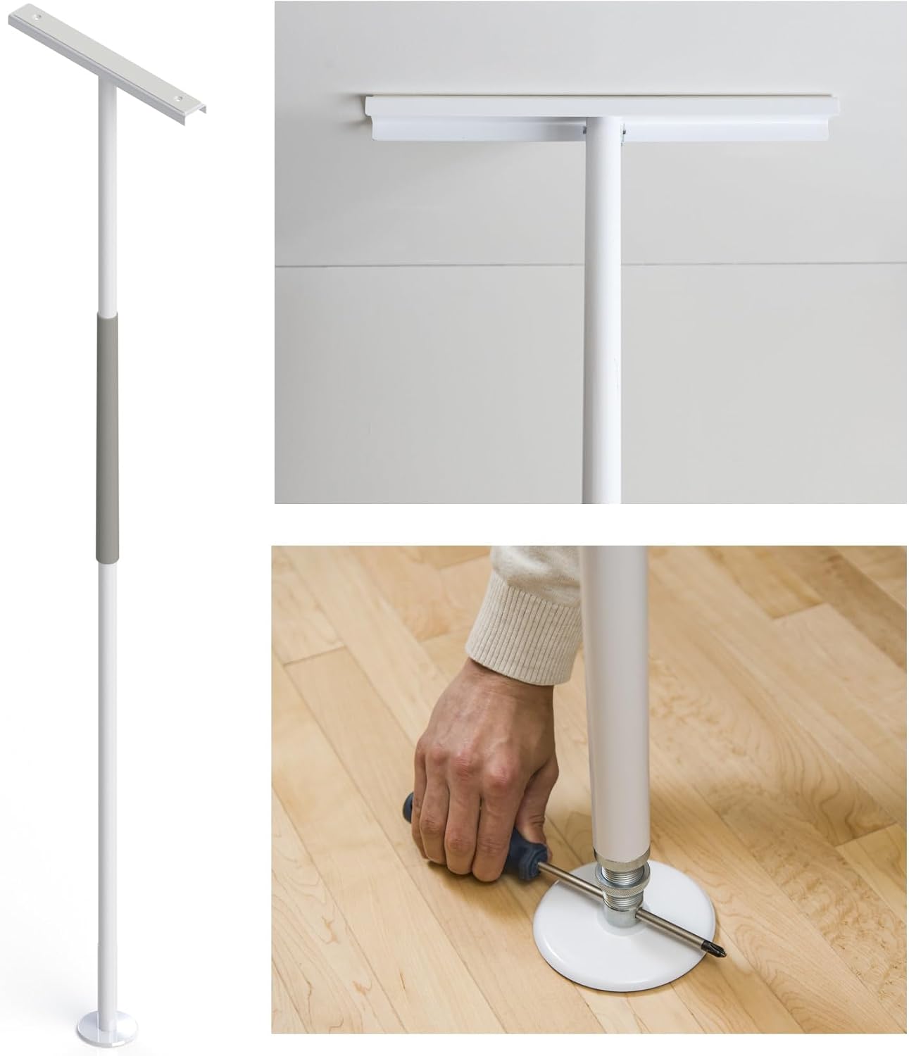 HEALTHCRAFT SuperPole, (8-Feet) Tension-Mounted Floor to Ceiling Grab Bar, Stand Assist Transfer Pole for Seniors, Safety Pole for Bedroom, Bathroom & Living Room (300 Lbs. Capacity)