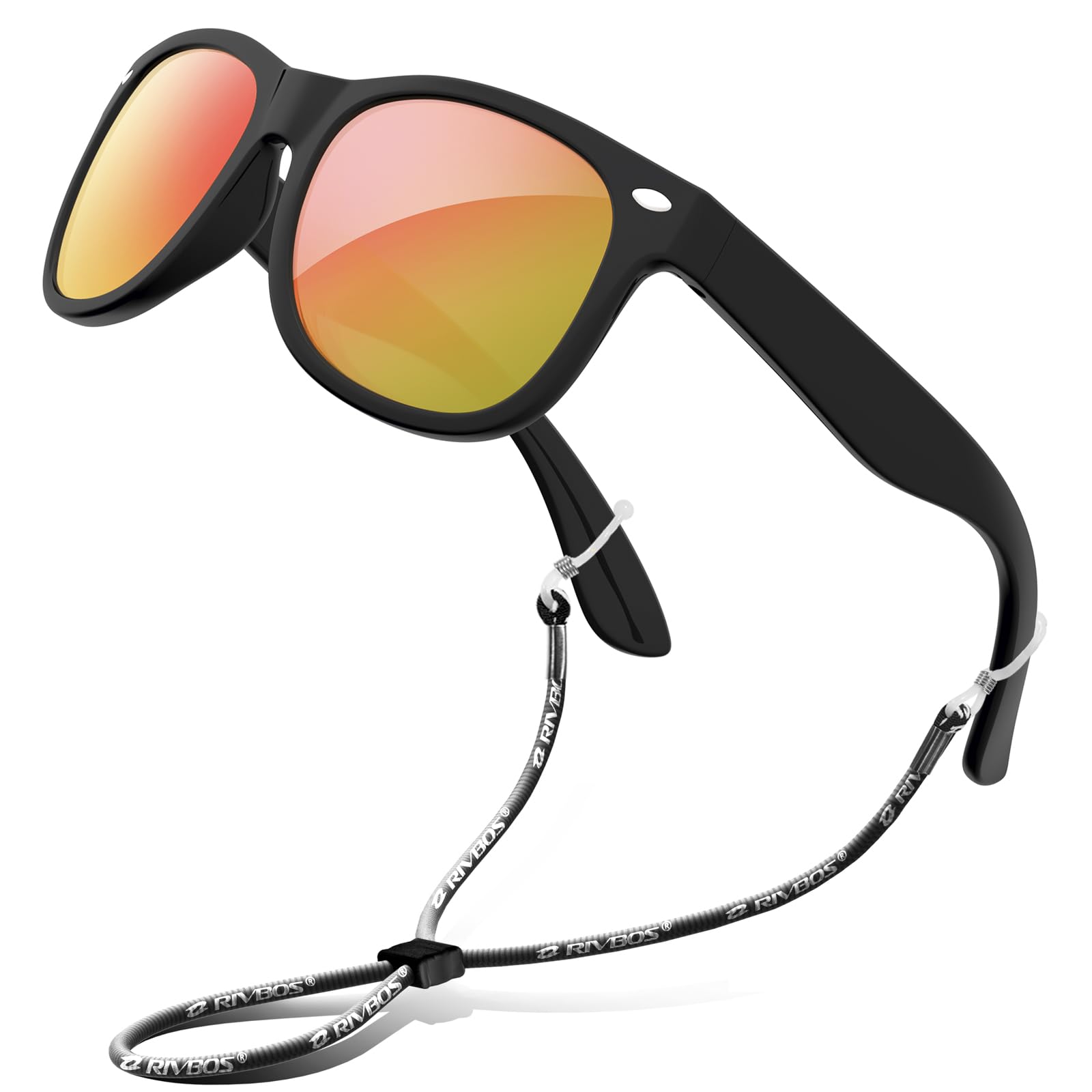 RIVBOS Kids Sunglasses Polarized UV Protection Flexible Rubber Glasses Shades with Strap for Boys Girls RBK004