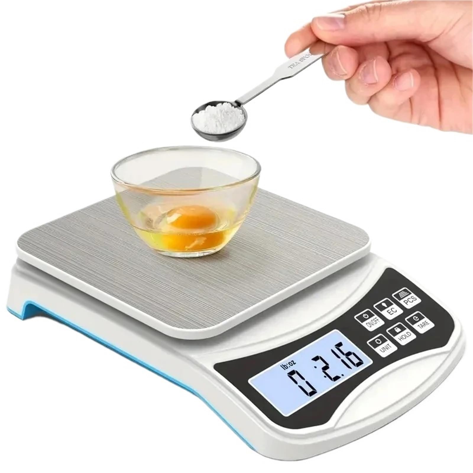 Balance de cuisine numérique multifonction 5 kg/0,1 g, affichage haute précision, étanche, avec acier inoxydable(Usb0.1g-5kg)