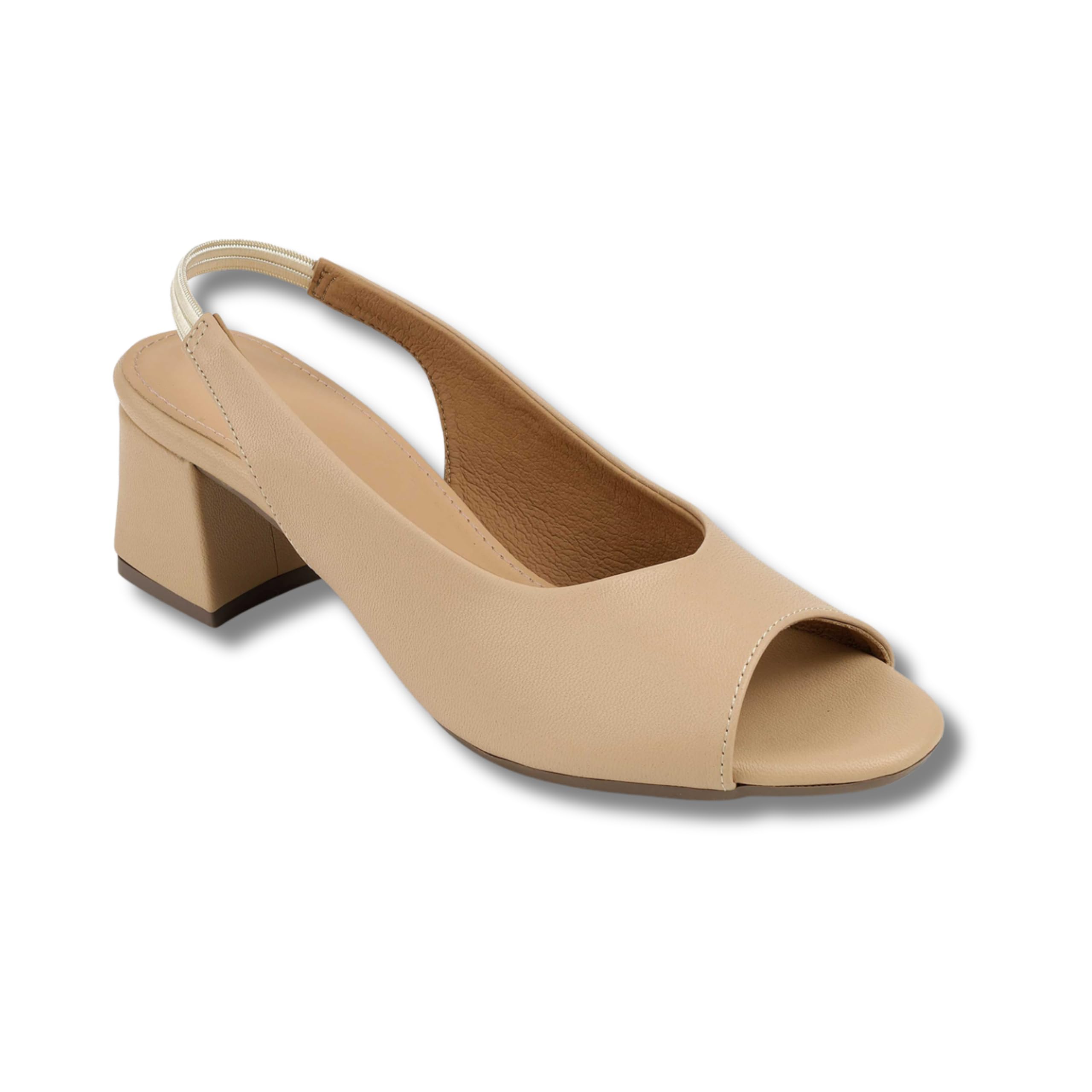 | Women’s Premium Slingback Block Heel Sandals | Elegant Open-Toe Design with Comfort Padded Footbed & Soft PU Upper | 3D004 |