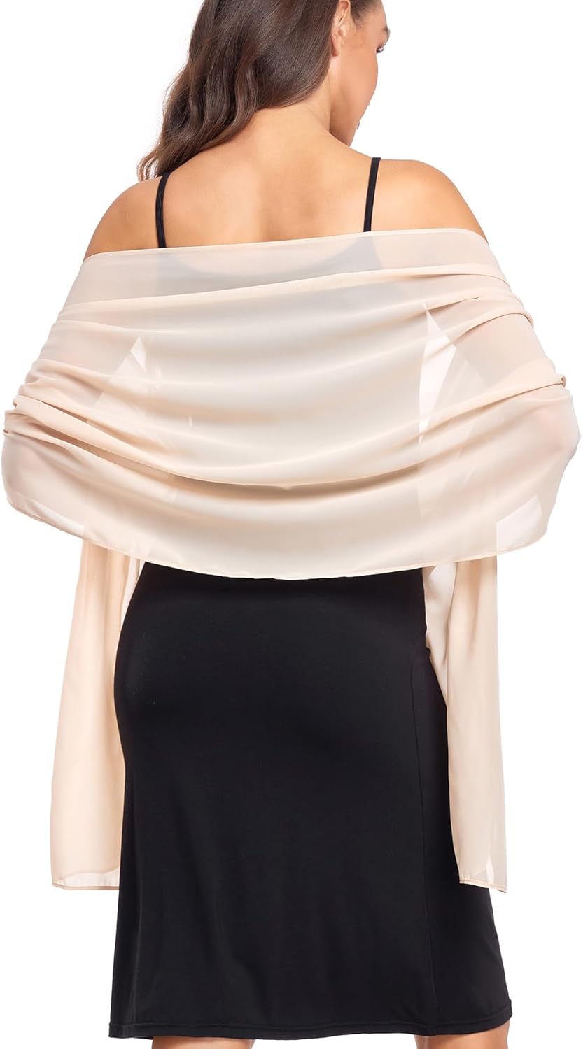olyrjie Soft Chiffon Scarfs Shawls and Wraps for Evening Dresses Wedding Shawl Wraps Bridal Scarve for Women - Image 2