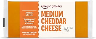 Amazon Grocery, Medium Cheddar Cheese, 8 Oz (Previously Happy Belly, Packaging May Vary)