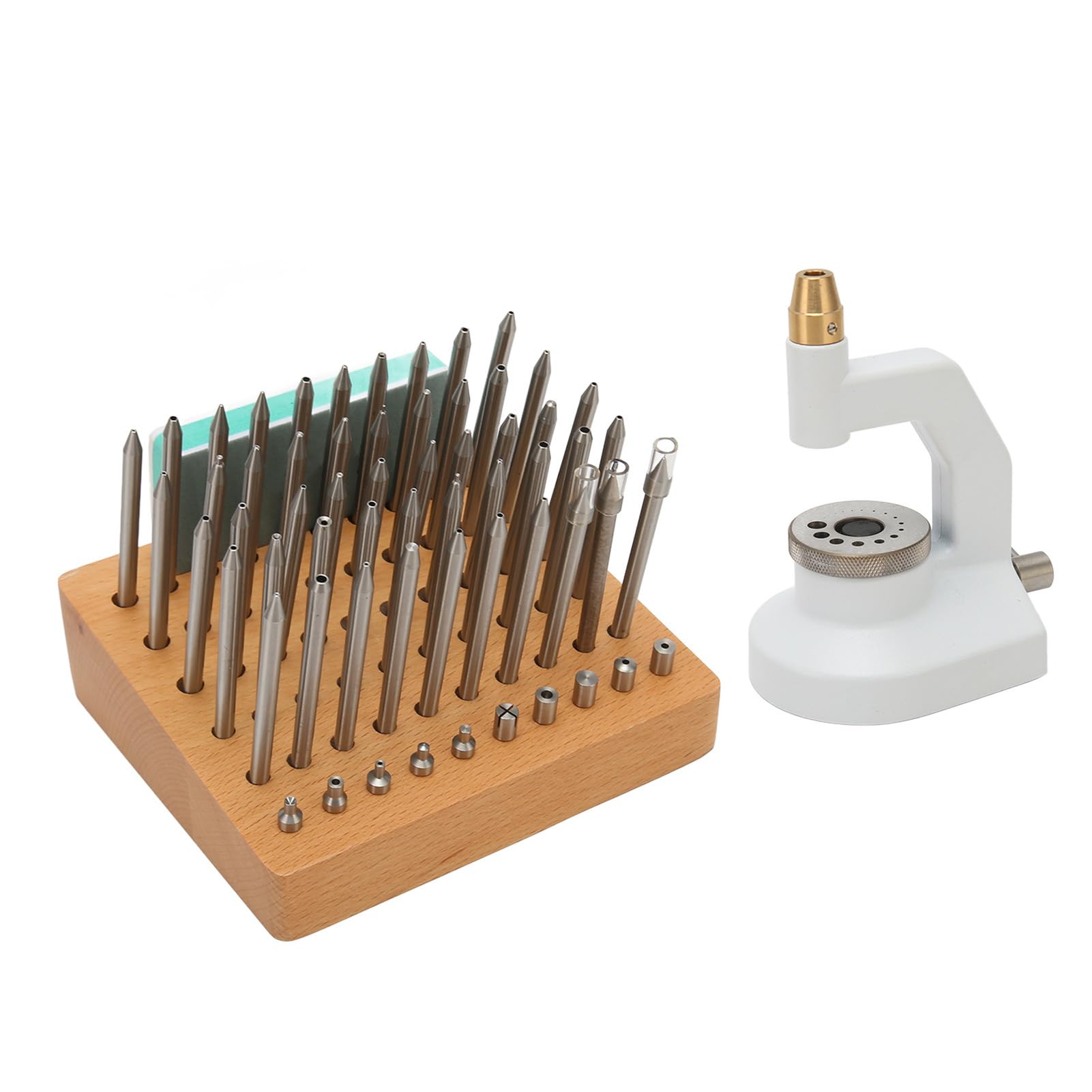 Kit de Herramientas de Reparación de Relojes, Diseño Ergonómico Antideslizante para Relojería con 50 Punzones y 10 Estacas