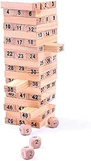 مكعبات خشبية من 54 قطعة من بوسيدينج، مكعبات خشبية قابلة للتكديس للعب في الهواء الطلق، لعبة تعليمية 09876603 - مع ضمان لمدة عامين للرضا والجودة