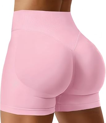 Gym Shorts for Women Seamless Scrunch Butt Lifting Yoga Shorts Booty Workout Shorts 4.5" Tummy Control Cycling Shorts