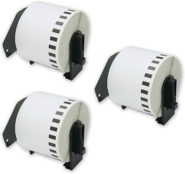 BETCKEY DK-22205 Labels Compatible with Brother, 62mm x 30.48m, 3 Rolls