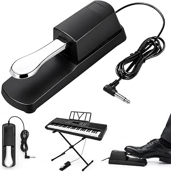 Universal Sustain Pedal for Keyboard and Digital Piano, 6.35 mm Jack