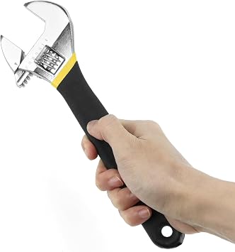 QWORK® 3-Teiliges Verstellbares Rollgabelschlüssel Set (150mm 200mm 250mm) - Legierter Stahl Laserskala Robuster Einmaulschlüssel -Griffen für Vielseitige Anwendungen