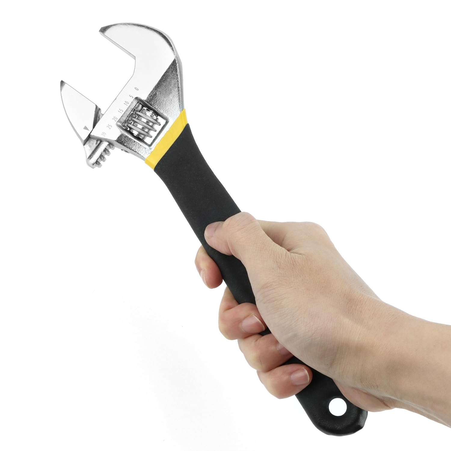 QWORK® Cléà Molette 3 Pièces - Tailles 150 mm, 200 mm, 250 mm - Grande Ouverture (20/25/30 mm) - Acier Allié, Échelle laser, Ergonomie Antidérapante