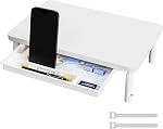 ETHU Monitor Stand for Desk, 3 Height Adjustable Computer Monitor Riser with Storage Drawer, Wood Computer Monitor Stand for Office and Home, Ergonomic Desk Stand for Printer, Laptop, PC (Walnut)
