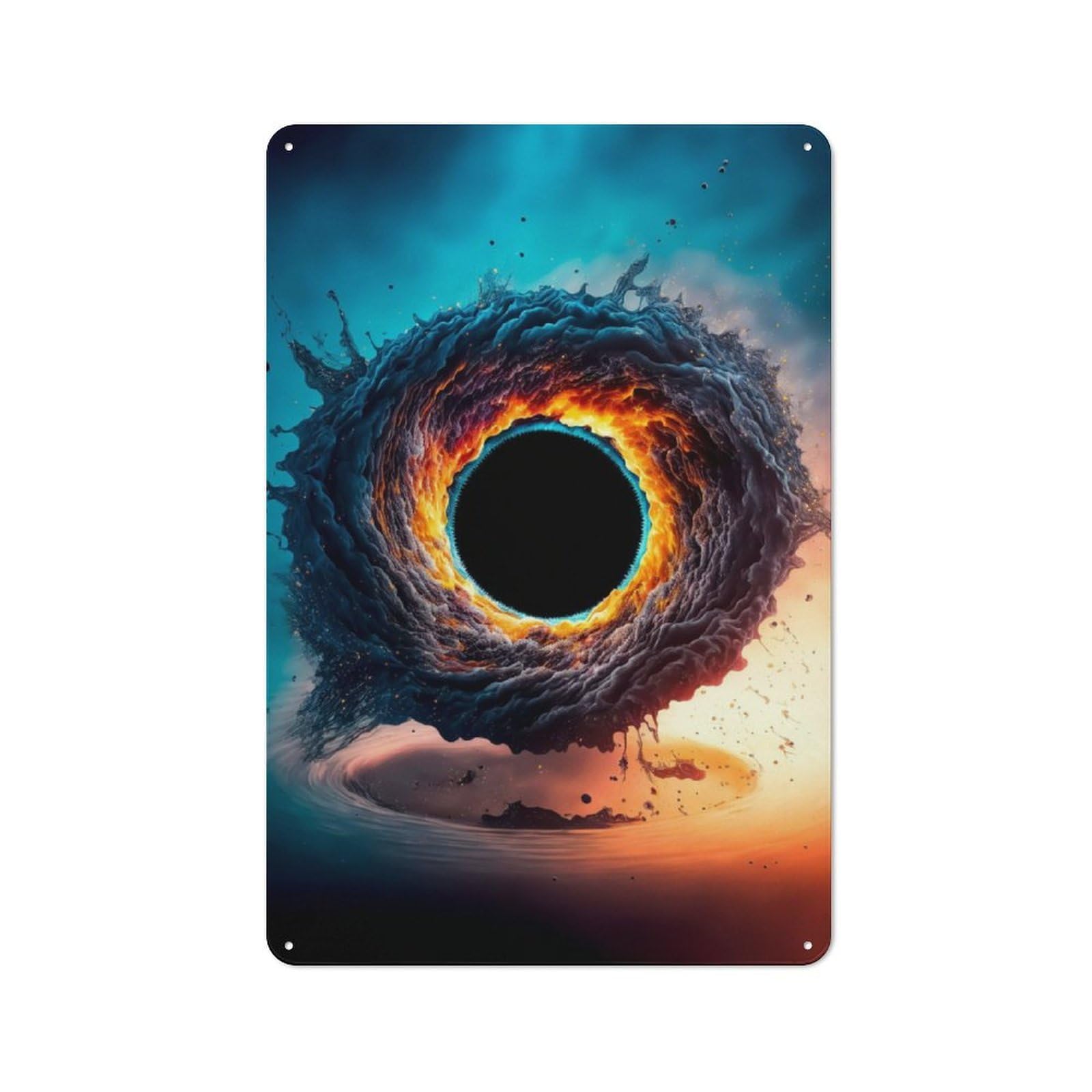 Junmoney Cosmic Eye Rustic Metal Sign 30X20cm Featuring For Hallway Wall, For Collectors Decorating Hallways And Entrance Areas