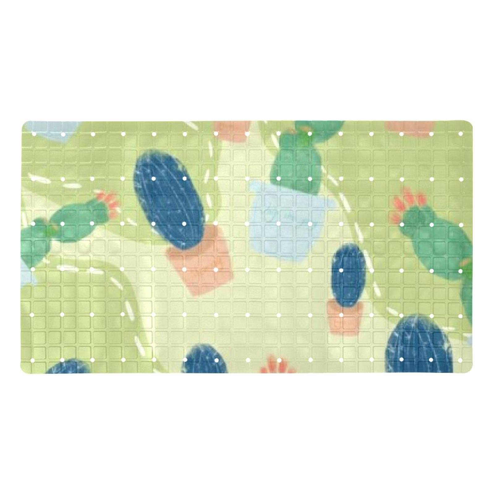 Tapis de bain antidérapant Fresh Cactus rectangulaire 40x70 cm pour douche et baignoire