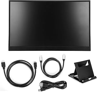 Monitor Portátil, 17,3 Polegadas FHD HDR Tela Com Alto-falante, Externo Tela Dupla de Computador Monitor de Jogos Type C Mini HDMI Segunda Tela Ips Para Smartphone PC PS4 PS5 Xbox