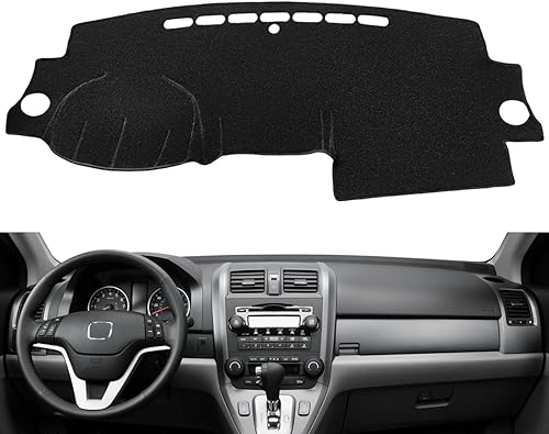 Miniatura 2 de Cubierta de salpicadero personalizada para Honda CRV 2007 2008 2009 2010 2011, cubierta de salpicadero, protector de alfombra (07-11 negro) Z09