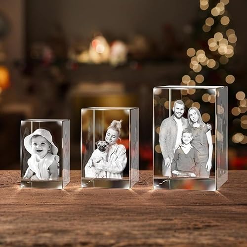 Miniatura 2 de Fotografía de cristal 3D personalizada grabada, marcos de fotos personalizados, álbum de fotos personalizado para mujeres, esposa, hombres, mamá,