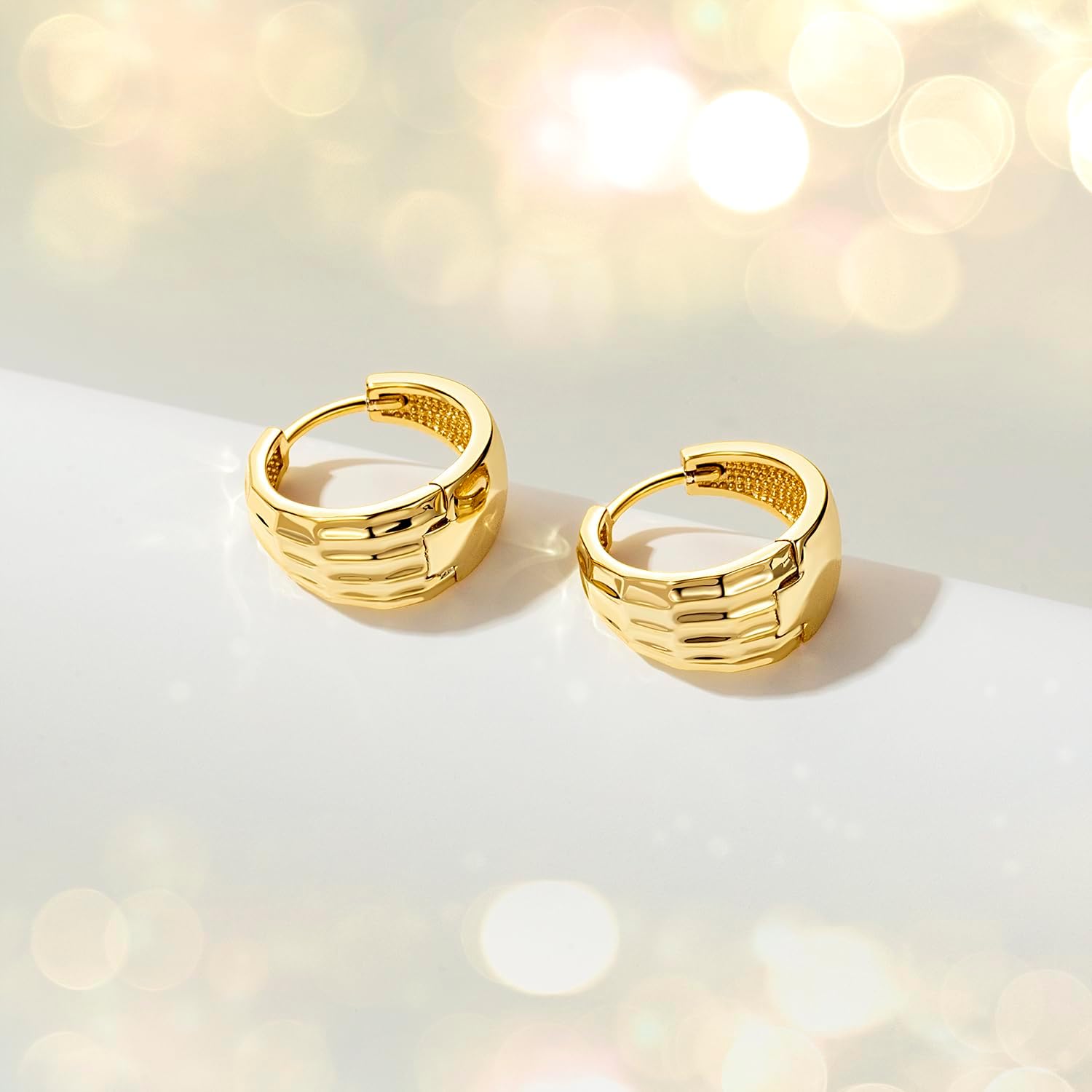 AMELINE 14K Gold Earrings for Women 14K Gold Small Hoop Earrings Gold Earrings for Womens Earring Hypoallergenic Earring 16/20mm