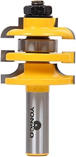 YONICO Stile and Rail Router Bit Set Cabinet - Stacked Carbide Cabinet Door Router Bits 1/2 Shank- Cove Router Bit Design, 12119 (1 PC)