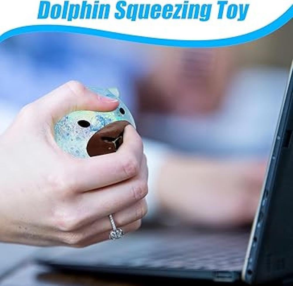 Glitter Capybara Squeeze Balls, Sensory Stress Ball Fidget Toys, Cute Malt Sugar Filled Sensory Fidget Toy, Animal Stress Relief Capybara Toys Stretchy Squeeze Toys for Birthday Party Gift (Blue)