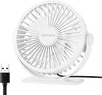 Vista 12 de TriPole Ventilador de escritorio con USB, ventilador pequeño portátil de 3 velocidades con brisa fuerte ajustable, mini ventiladores personales