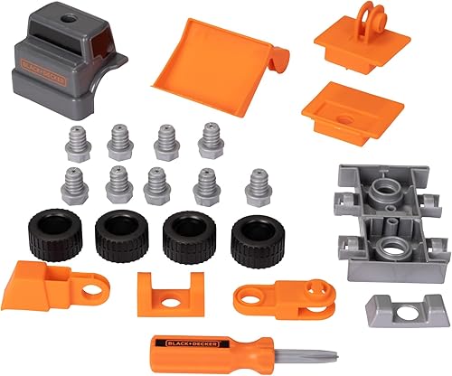 Miniatura 5 de BLACK+DECKER Matrix Jr.Kids - Juego de herramientas de juego 2 en 1 para niños, juego de 20 piezas para excavadora y excavadora