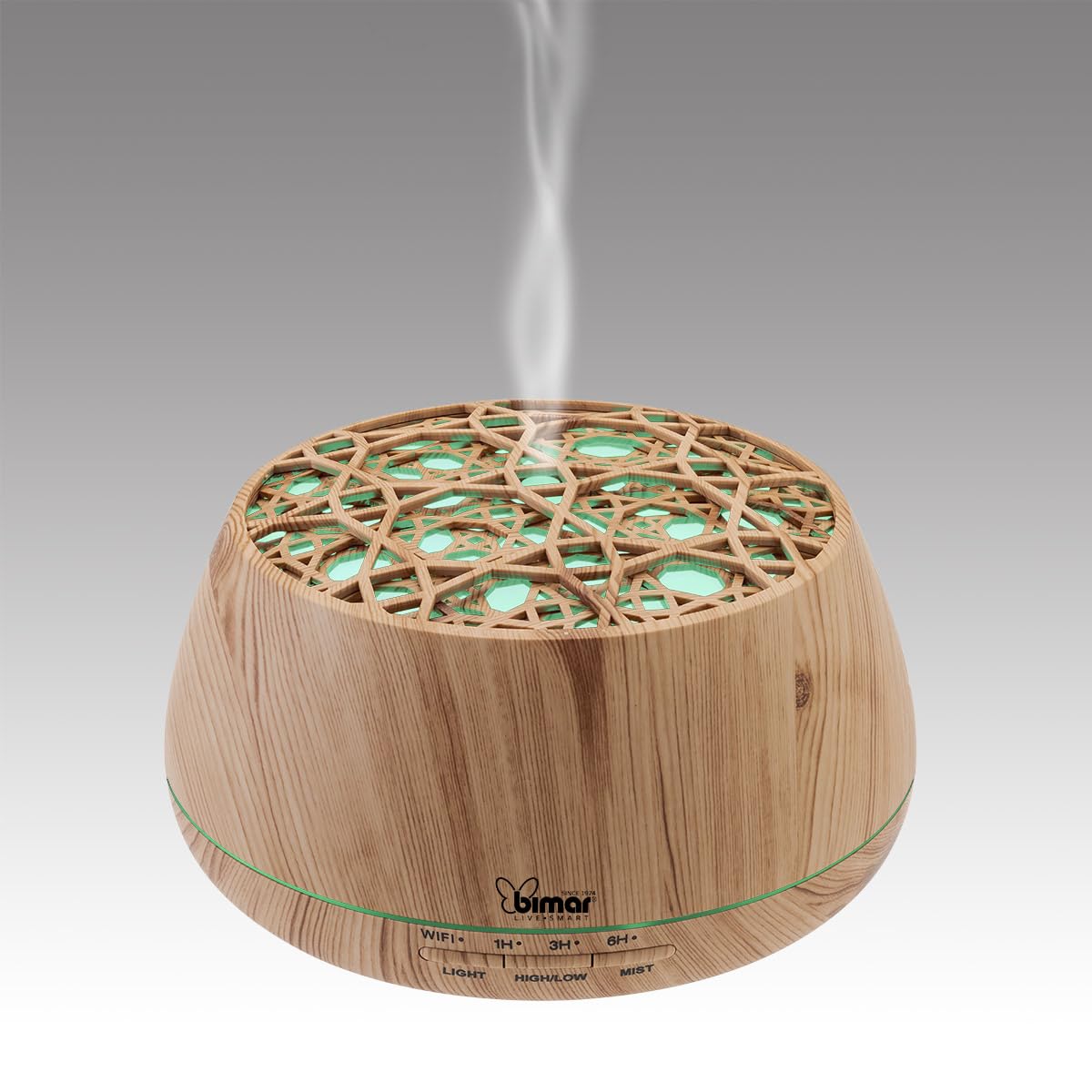 Bimar DA26 Diffusore Aroma di Oli Essenziali Wi-Fi con Luci e Cassa Acustica. Controllo Vocale. Nebulizza Essenze per Ultrasuoni. Funzione Antizanzara - 400 ml